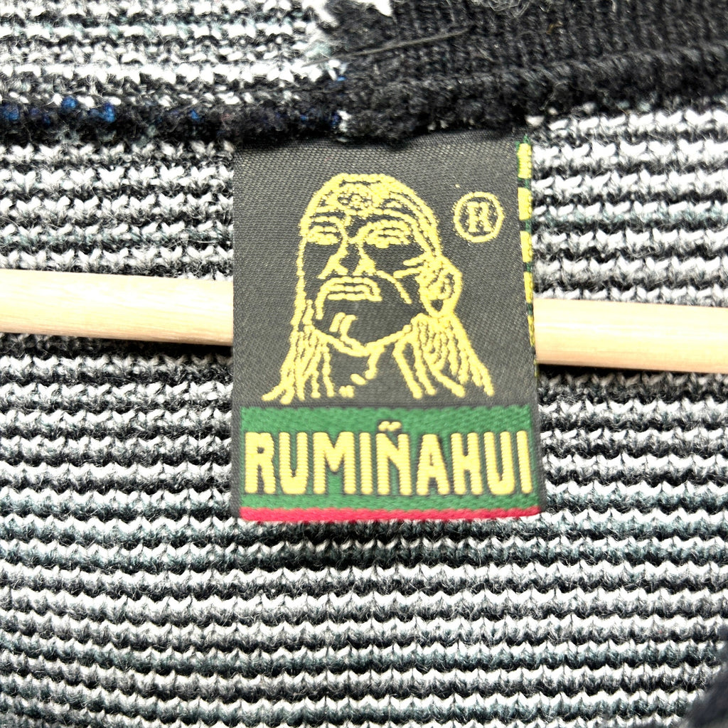 Ruminahui Black Gray 100% Wool Eagle Mountains Zip Hoodie Sweater