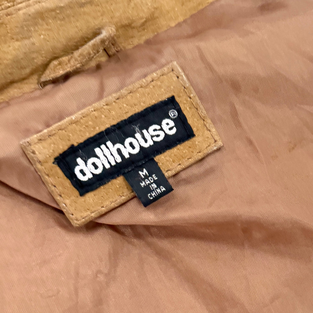 Vintage Y2K Dollhouse Tan Genuine Suede Belted Safari Jacket