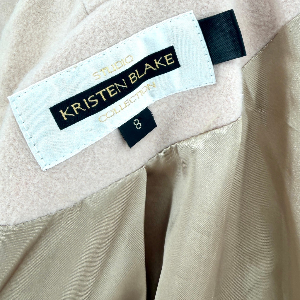 Vintage Y2K Kristen Blake Blush Pink Fox Fur Trim Hooded Coat