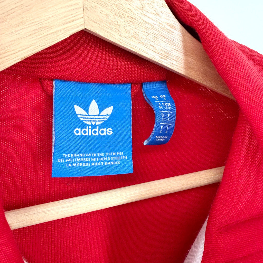 Adidas Red Off White 83-C J. Mano Embroidered Three Stripe Track Jacket