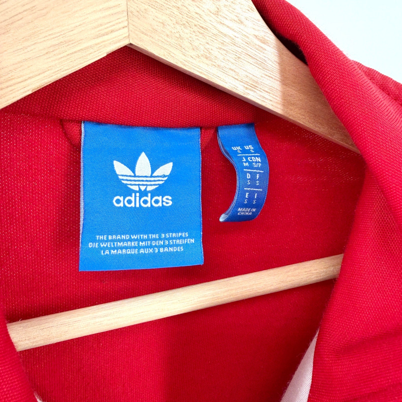 Adidas Red Off White 83-C J. Mano Embroidered Three Stripe Track Jacket