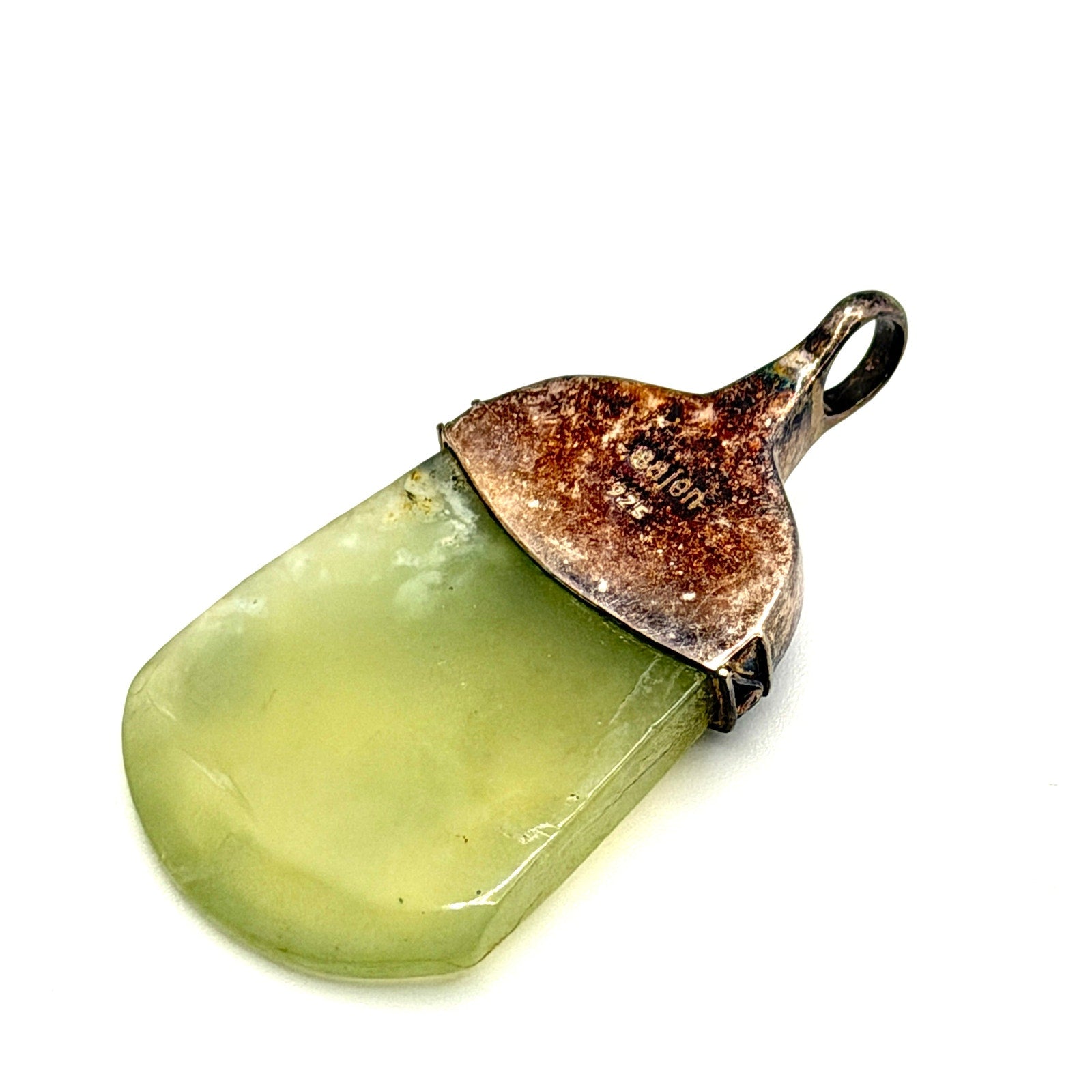 Vintage Y2K Signed Sajen Green Sterling Stone Peridot Pendant