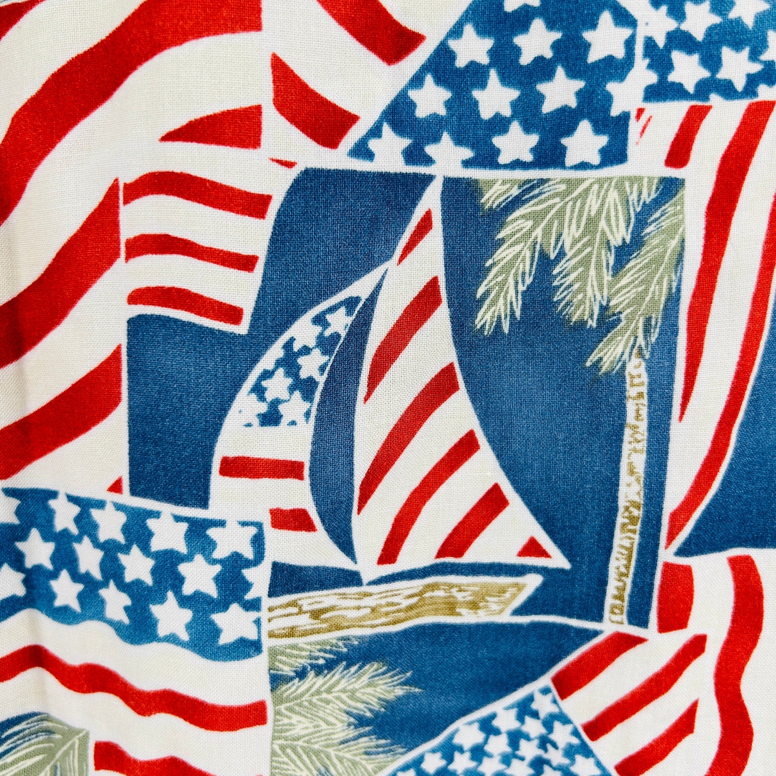 Vintage 90s Compra Moda Red White Blue Patriotic Flag Shirt
