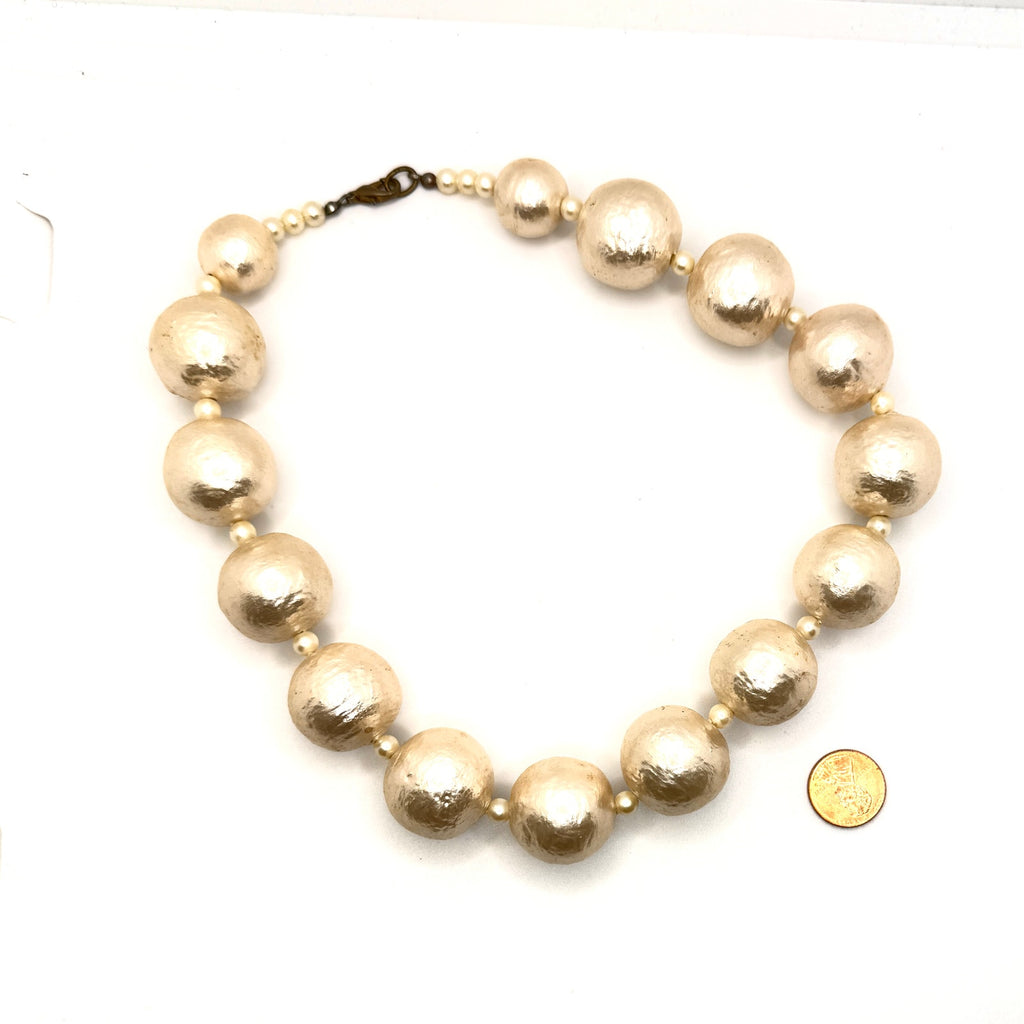 Vintage 90s Mother of Pearl Chunky Oversized Statement Necklace