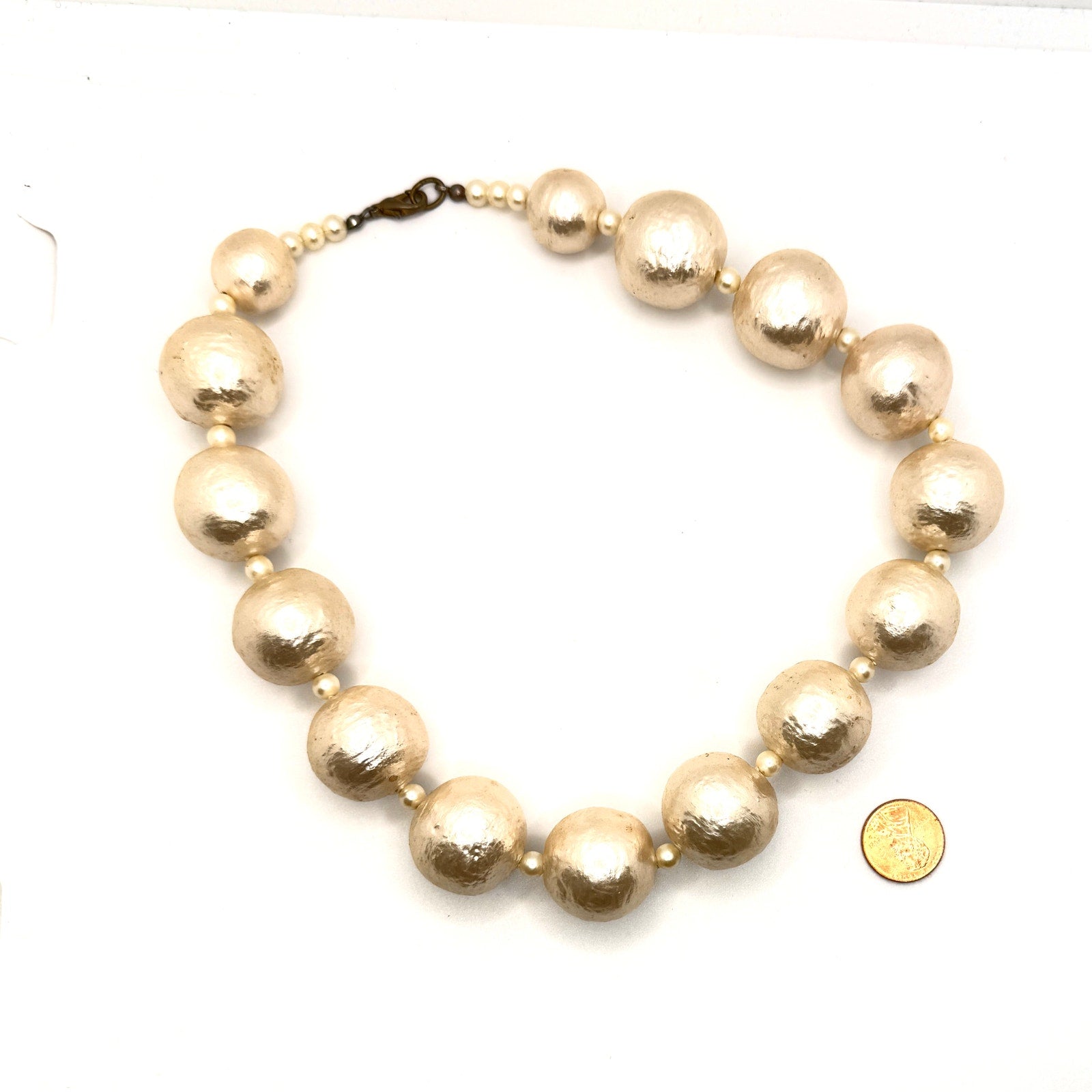 Vintage 90s Mother of Pearl Chunky Oversized Statement Necklace