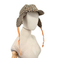 Vintage 60s Dunn & Co Harris Tweed Brown Wool Houndstooth Deerstalker Hat