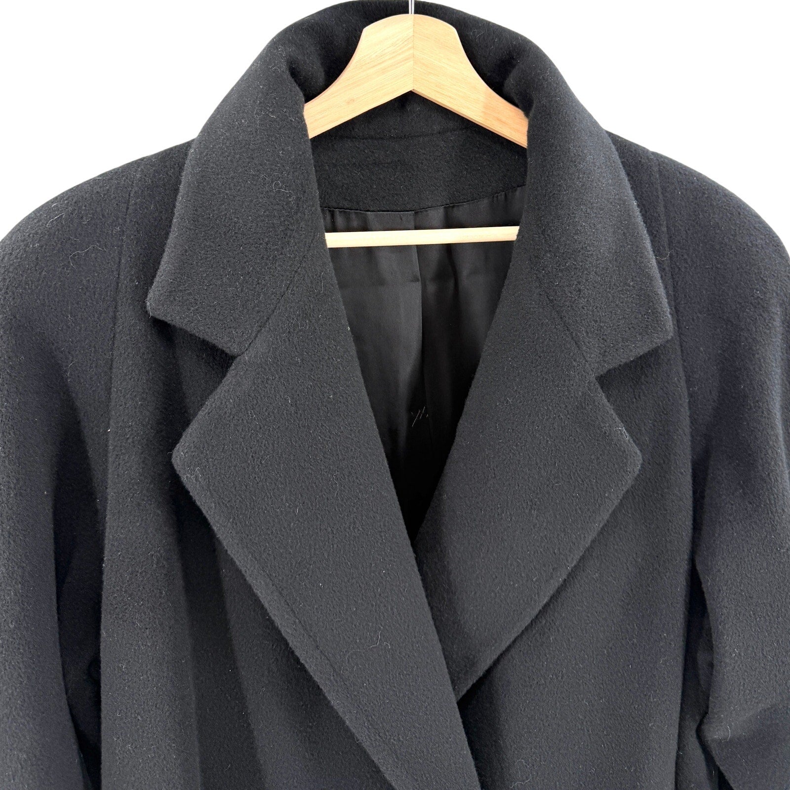 MINT Vintage 80s Regency Saks Fifth Avenue Black 100% Cashmere Overcoat Coat