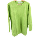 Vintage 90s American Knitworks Neon Lime Green 100% Cotton Grid Knit Sweater