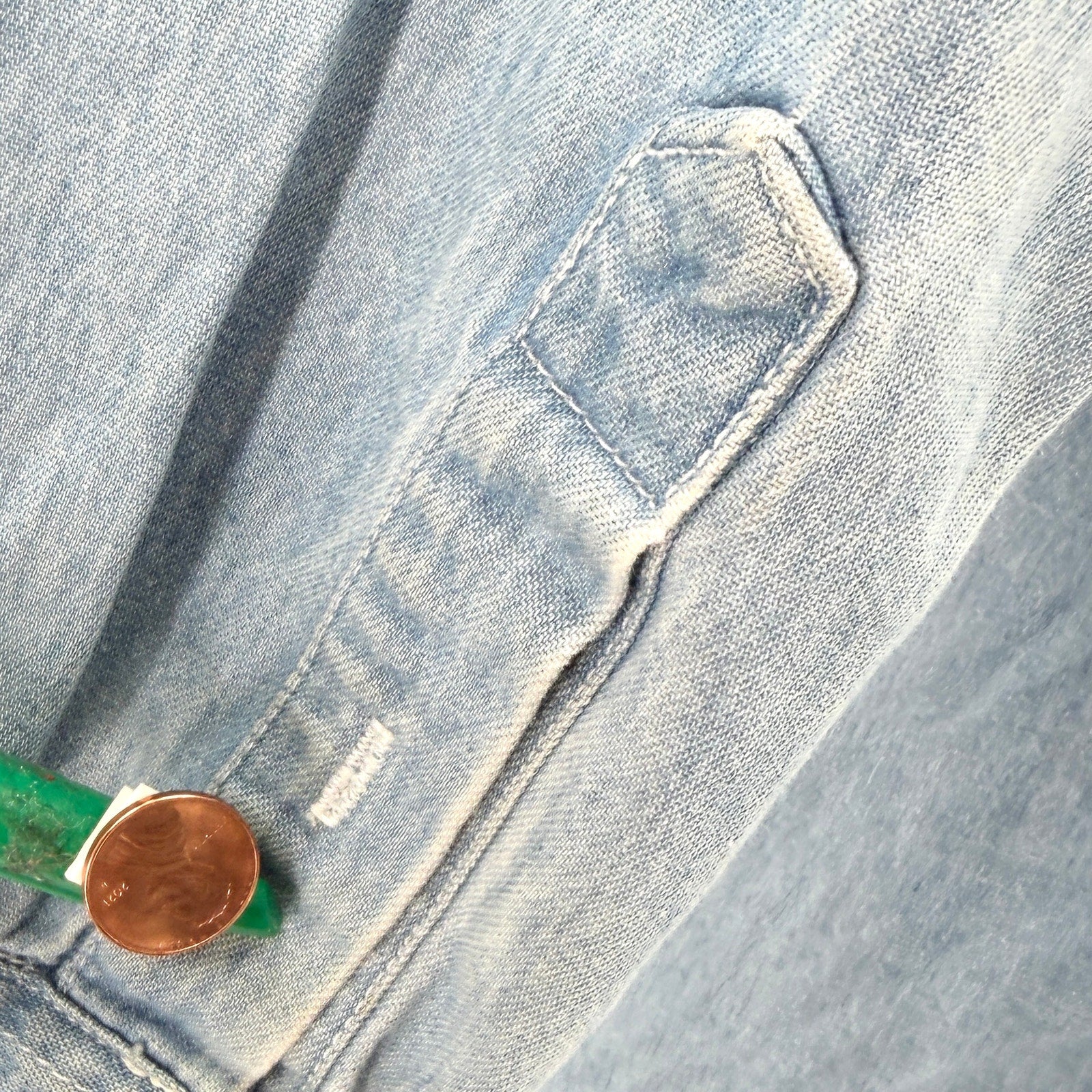 Vintage 90s Planet Hollywood NYC Light Wash 100% Cotton Denim Shirt