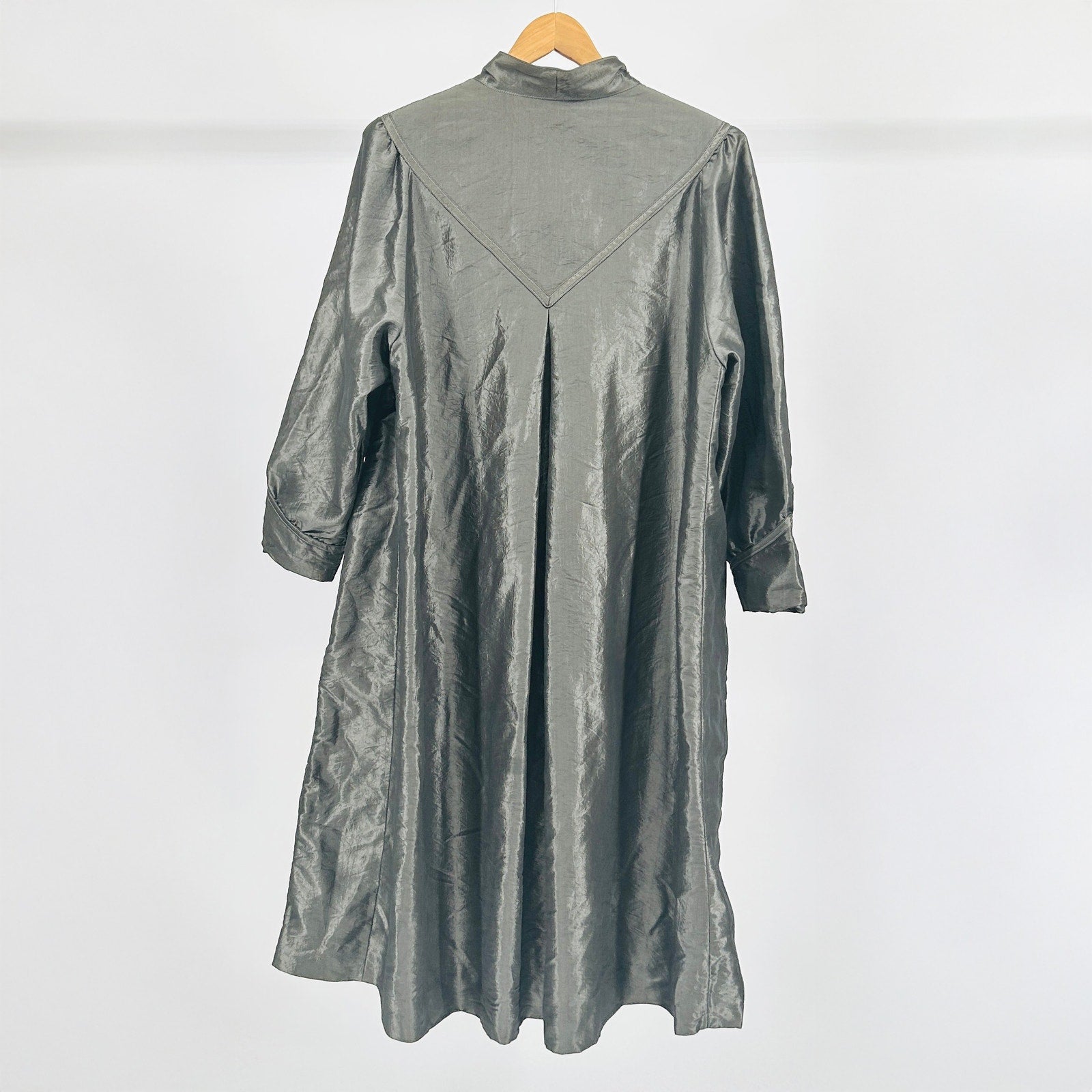 Vintage 80s Fashionbilt Iridescent Silver All Seasons Duster  Rain Coat