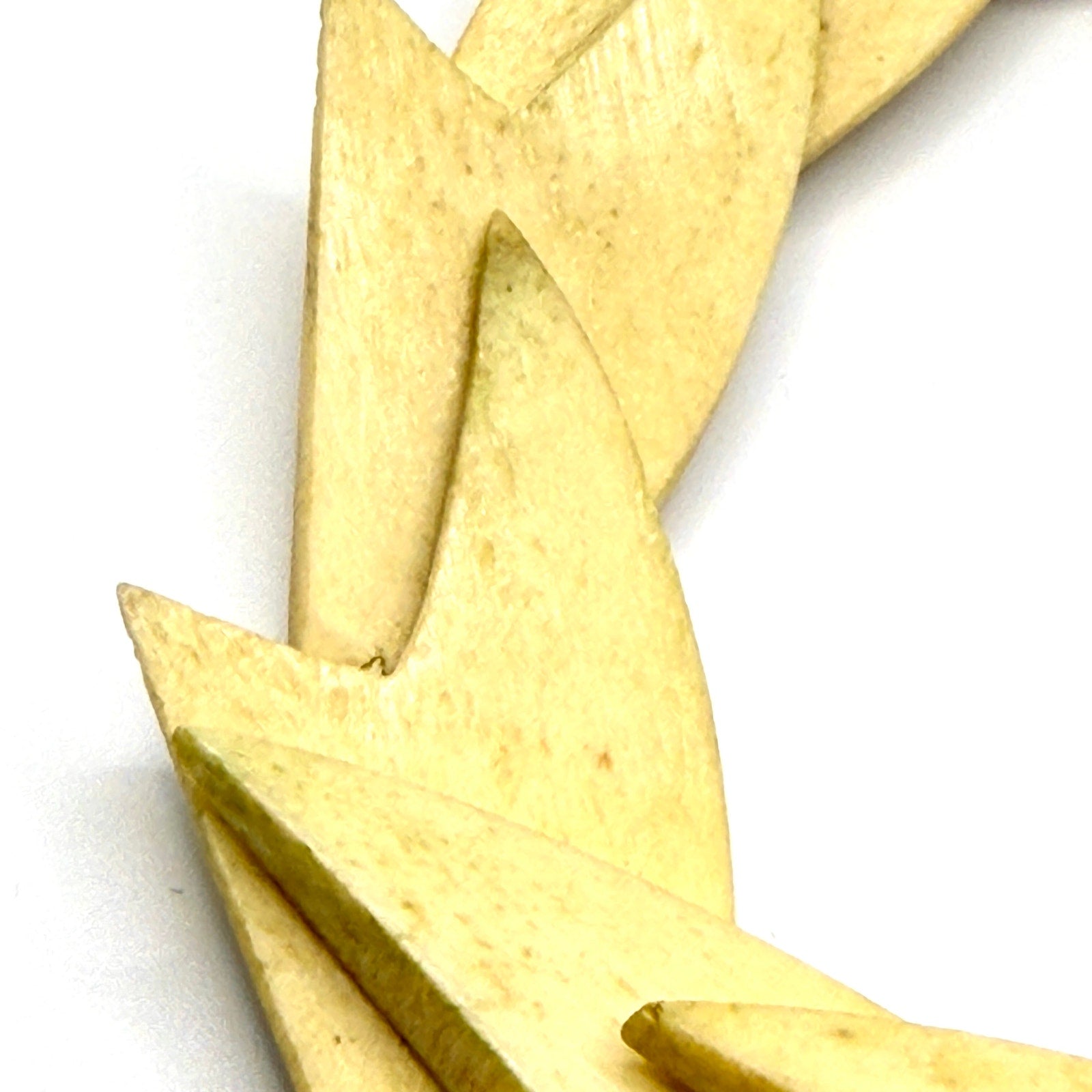 Vintage 70s Hand Carved Bovine Bone Fish Tropical Nautical Statement Necklace