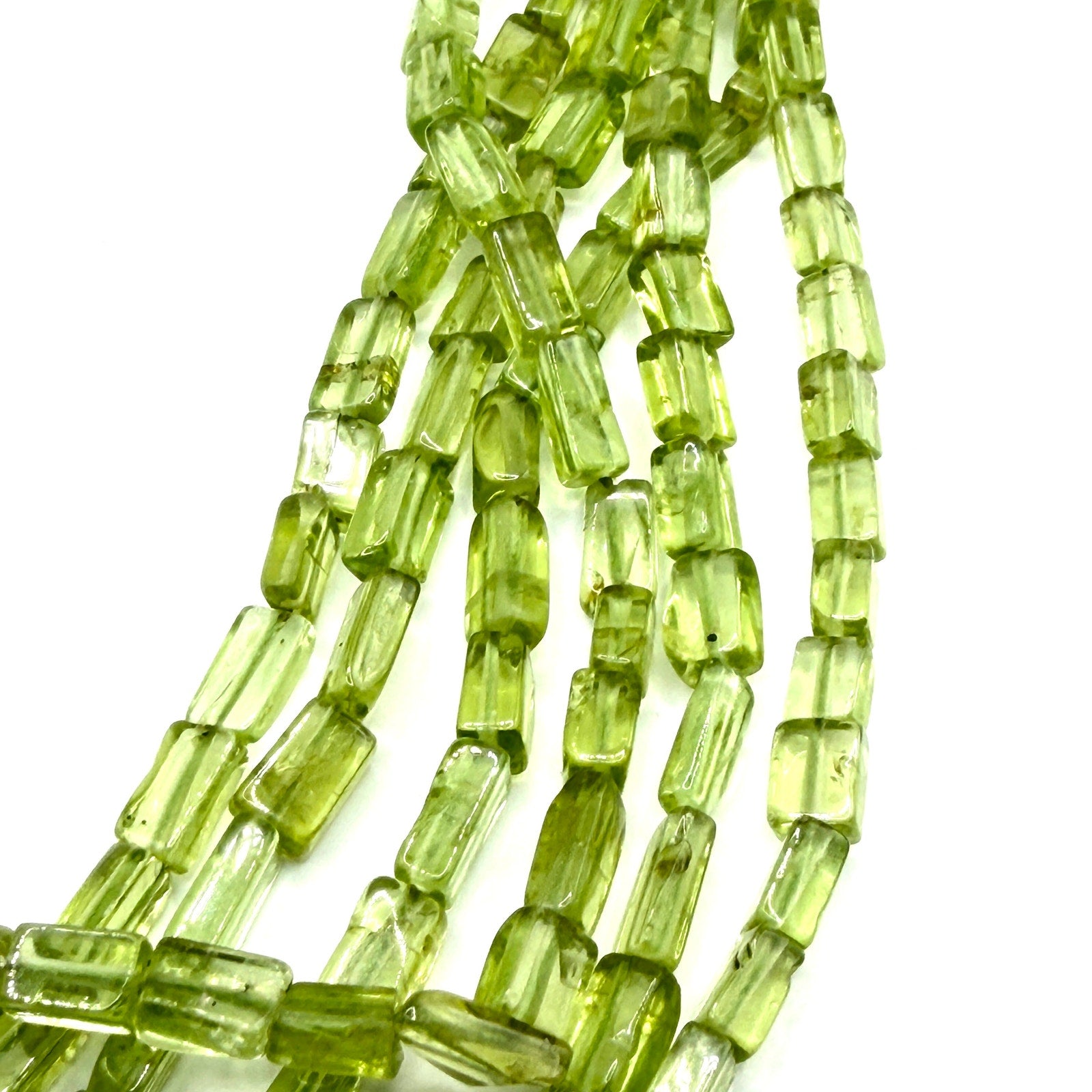 Vintage 90s Sterling Silver Peridot Multi Strand Statement Necklace