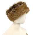 Vintage Y2K Brown Faux Fur Fluffy Slip On Warm Winter Headband Wrap