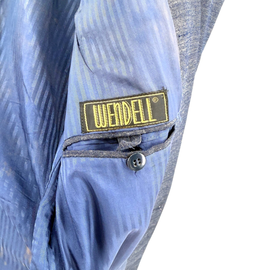 Vintage 90s Wendell Indigo Blue Double Breasted Power Dressing Blazer Jacket