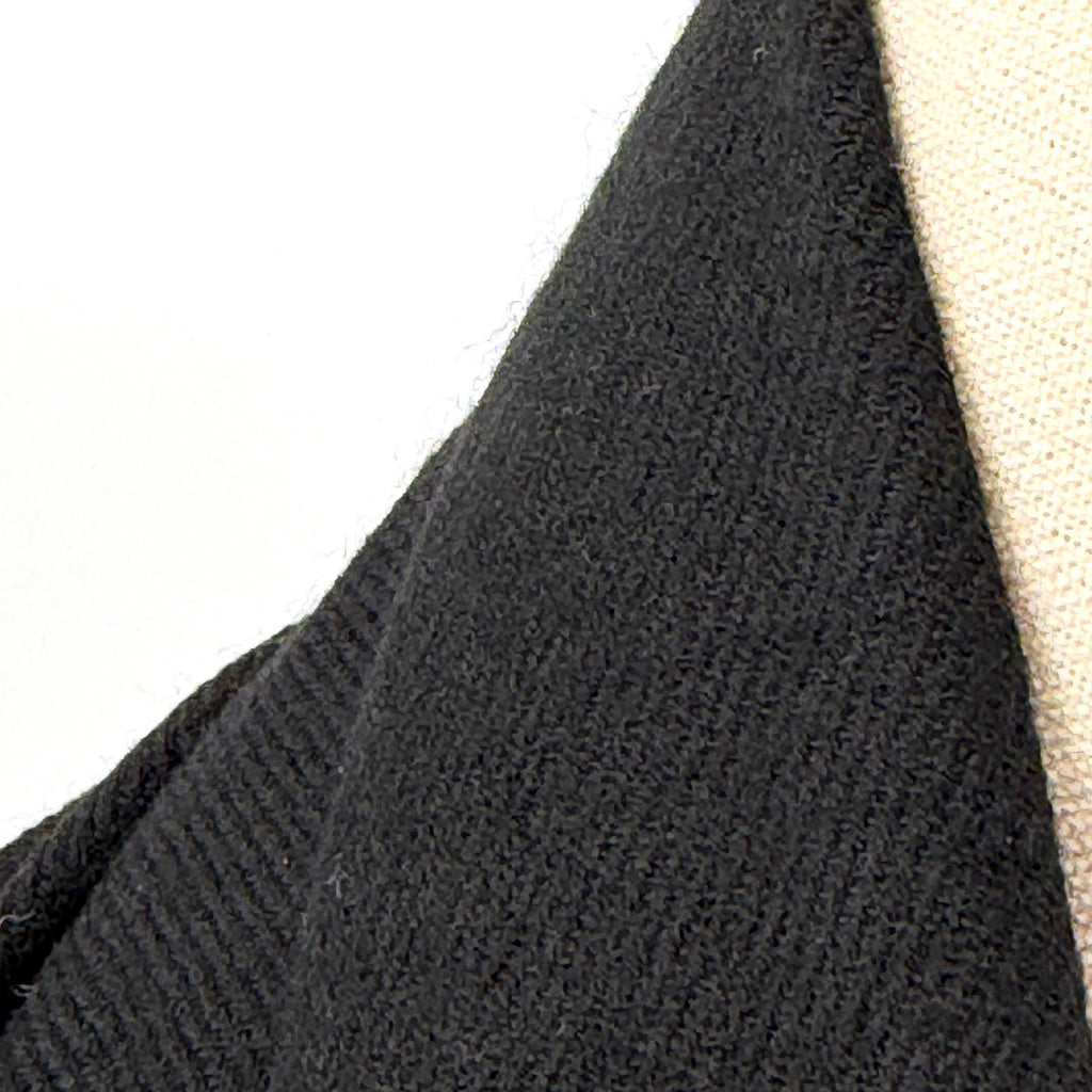 Vintage 90s Malabar Grove Black 100% Wool Velvet Applique Beaded Fringe Shawl