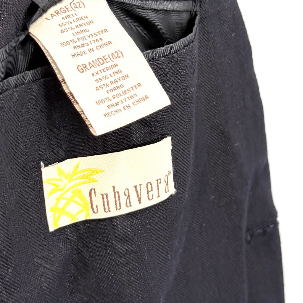 Cubavera Black Minimalist Casual Two Button Blazer Tuxedo Jacket
