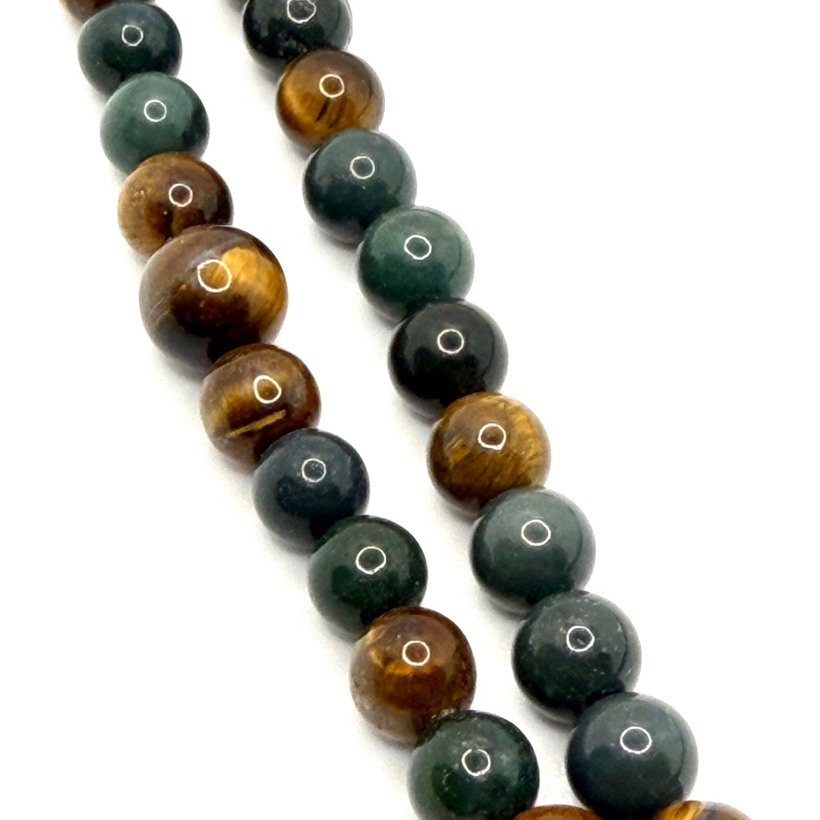 Vintage 90s Tiger's Eye Bloodstone Multi Strand Statement Necklace