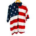 Vintage 90s Cotton Traders Sport USA American Flag 100% Cotton Polo Shirt