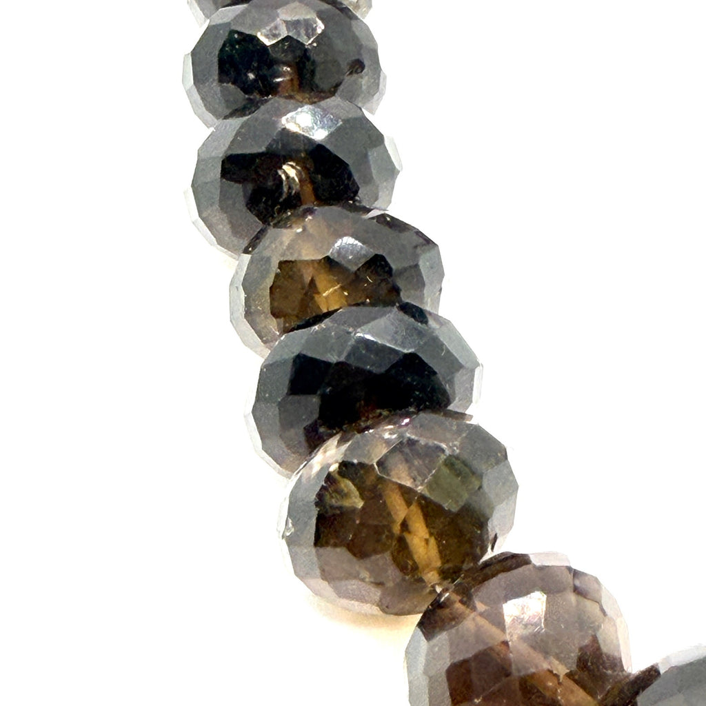 Vintage 90s Faceted Smoky Quartz Massive Statement Necklace