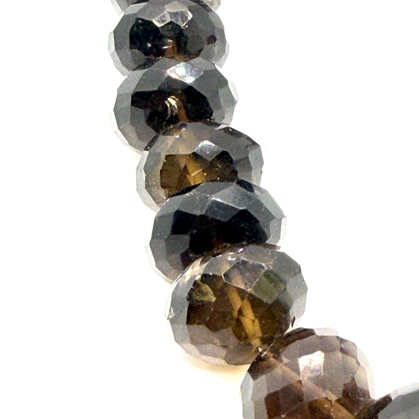 Vintage 90s Faceted Smoky Quartz Massive Statement Necklace