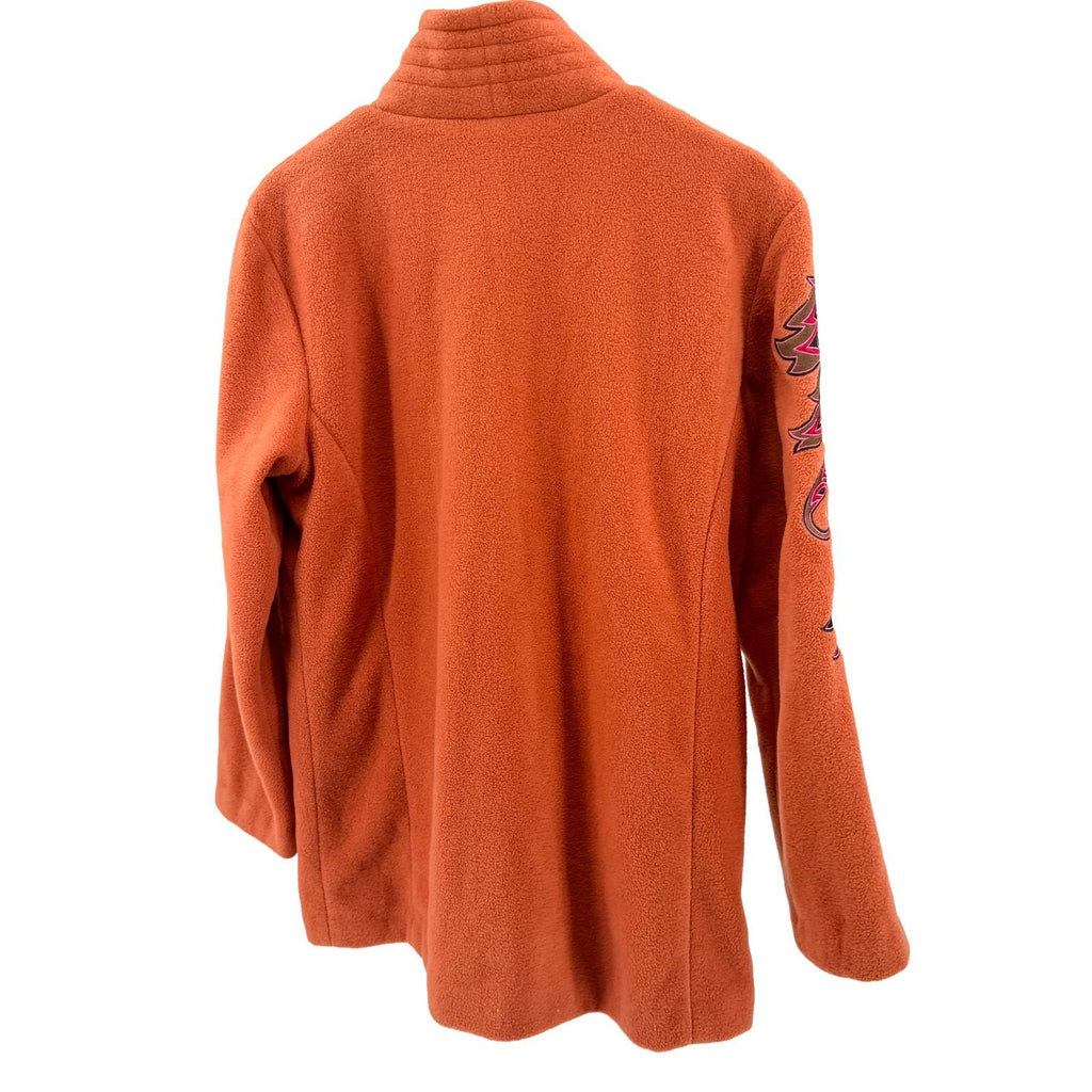 Vintage 90s Bob Mackie Orange Fleece Embroidered Jacket