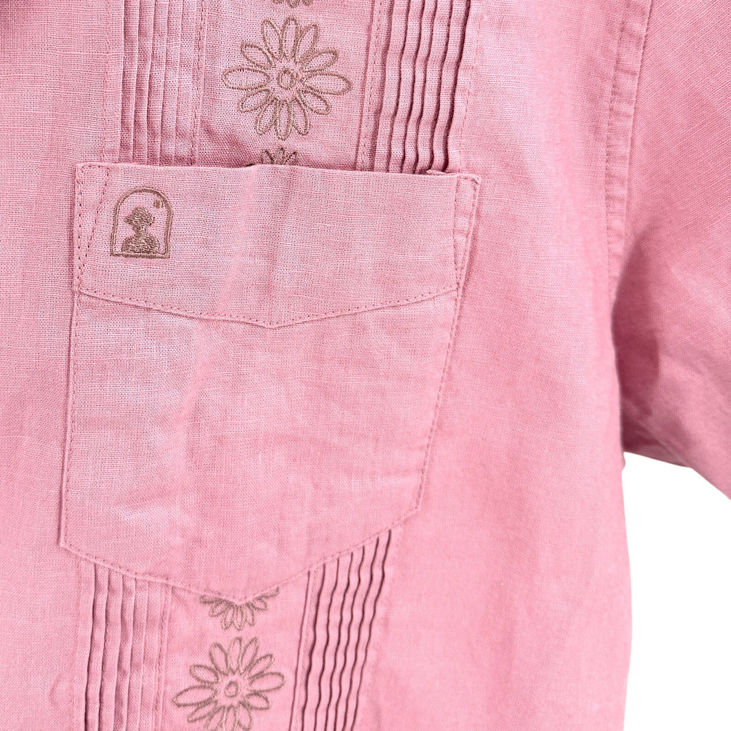 Dandy Del Mar The Gaucho Dusty Pink Mauve Embroidered Guayabera Shirt
