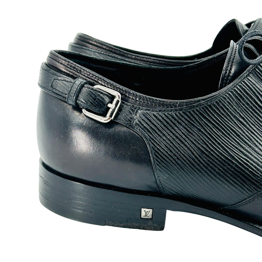 Louis Vuitton Black Epi Leather Buckle Detail Derby Dress Shoes