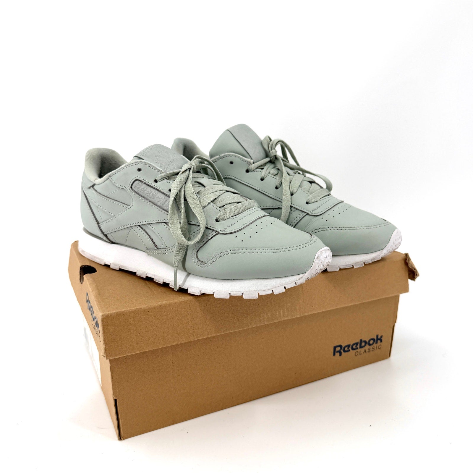 Reebok Sea Spray Green Genuine Leather Classic Sneakers
