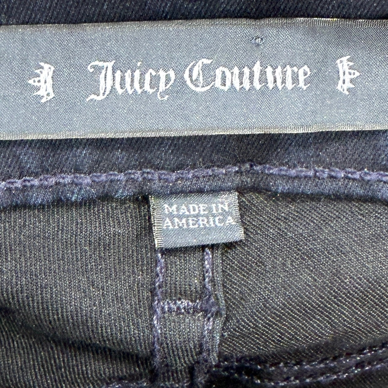 Juicy Couture Silver Metallic Wax Coated Stretchy Skinny Jeans