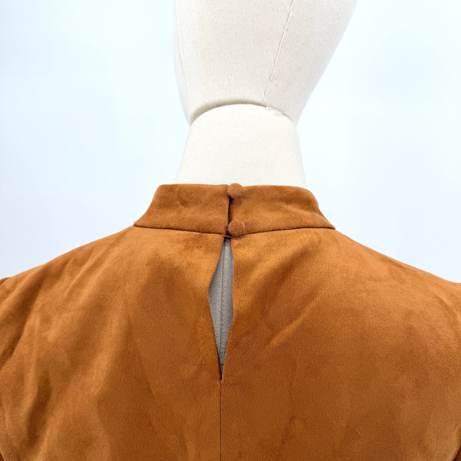 New JW PEI Brown Faux Suede Two Piece Crop Top Mini Skirt Set