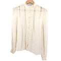 & Other Stories Paris Atelier Cream Lace Pintuck Button Down Blouse