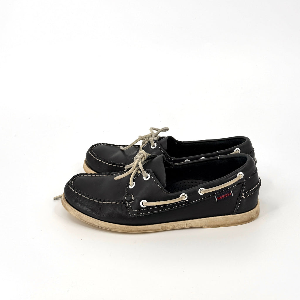 Sebago Navy Blue Genuine Leather Docksides Boat Shoes
