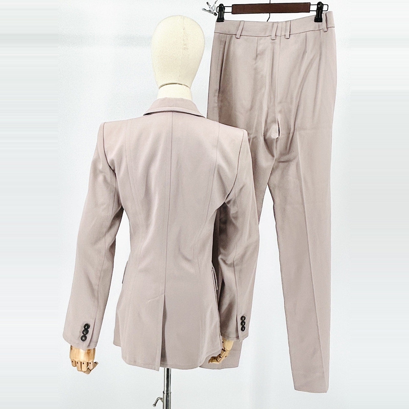 Vintage 90s Yves Saint Laurent Rive Gaunche Mauve Wool Blazer Trouser Power Suit