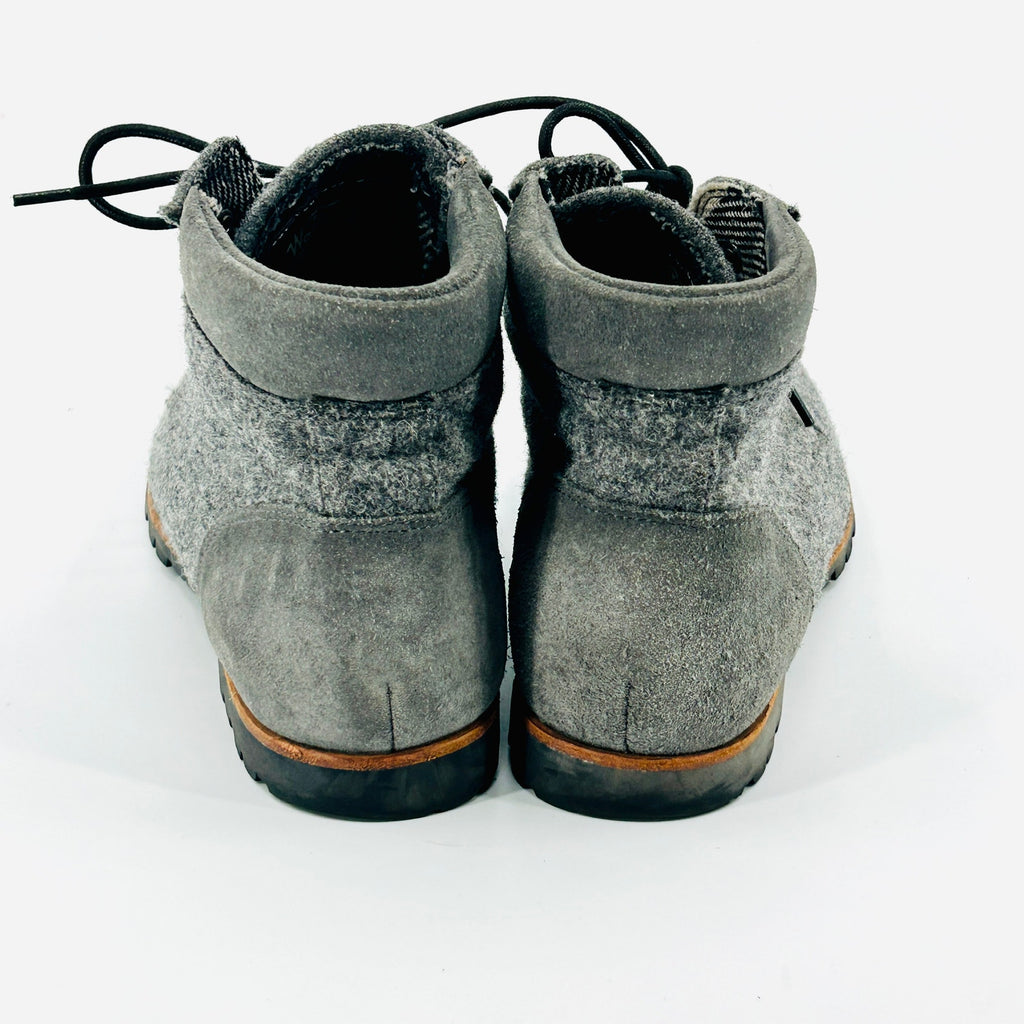 Woolrich x Portland Product Werks Gray Wool Suede Lace-Up Ankle Boots