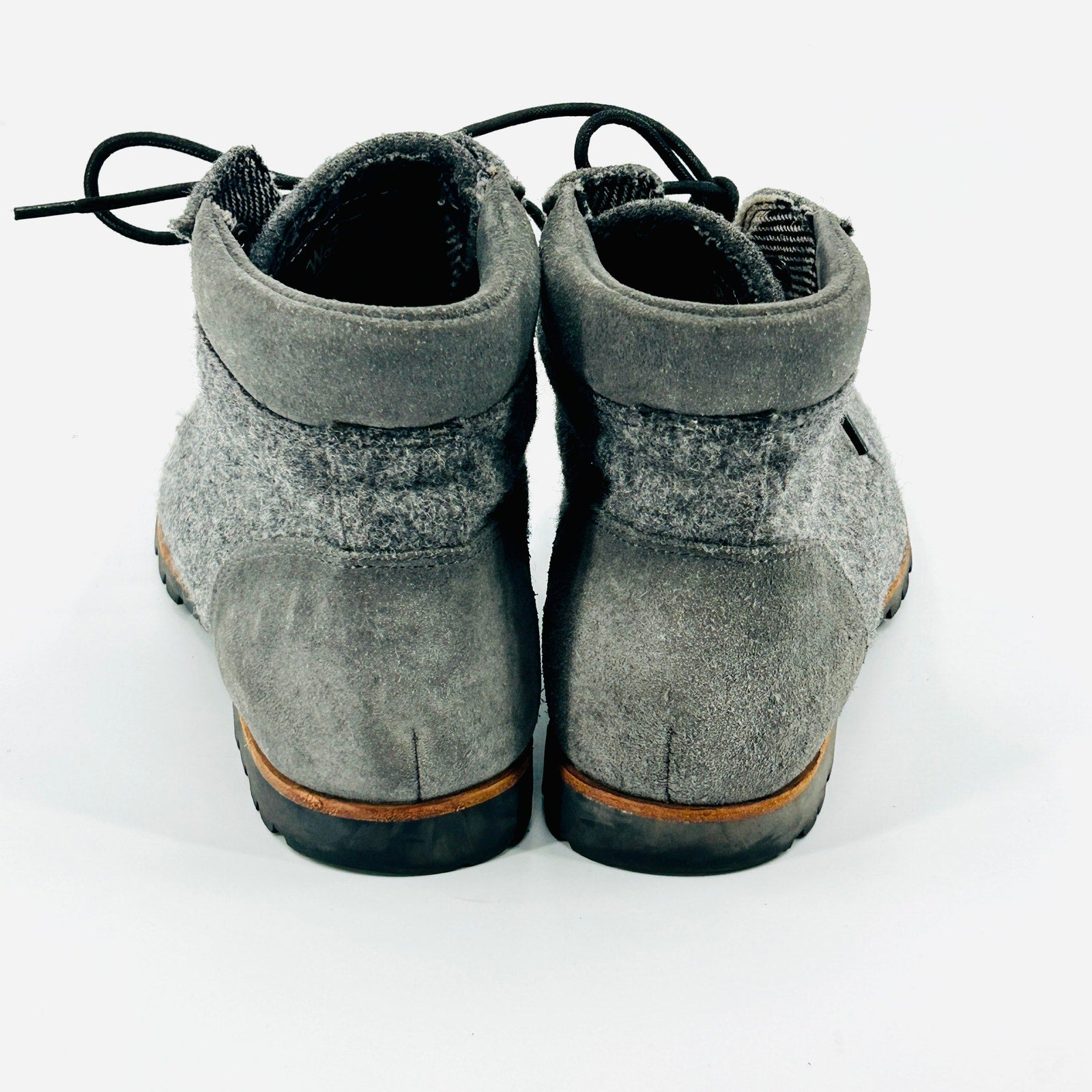 Woolrich x Portland Product Werks Gray Wool Suede Lace-Up Ankle Boots