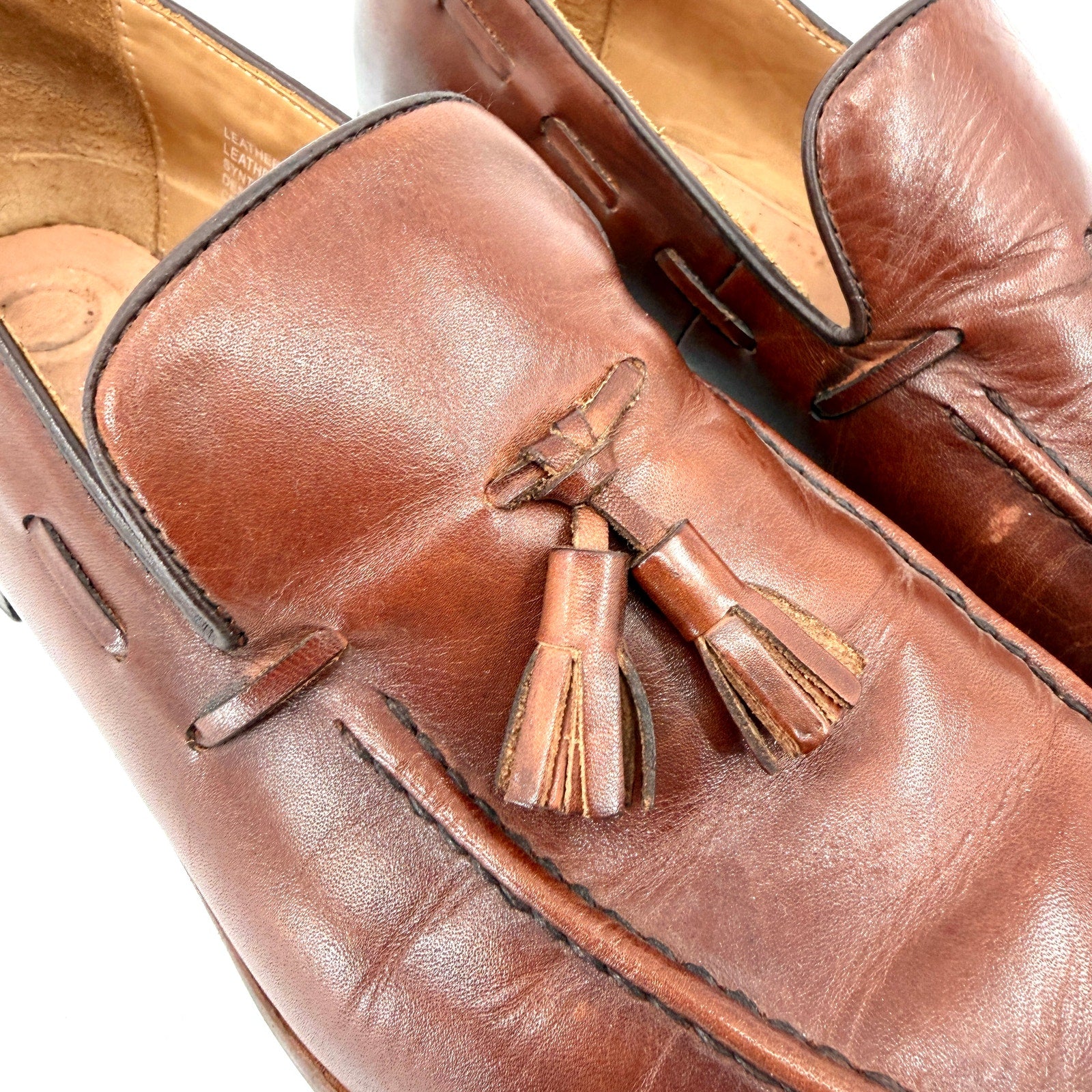 Elanroman Brown Leather Preppy Tassel Loafers