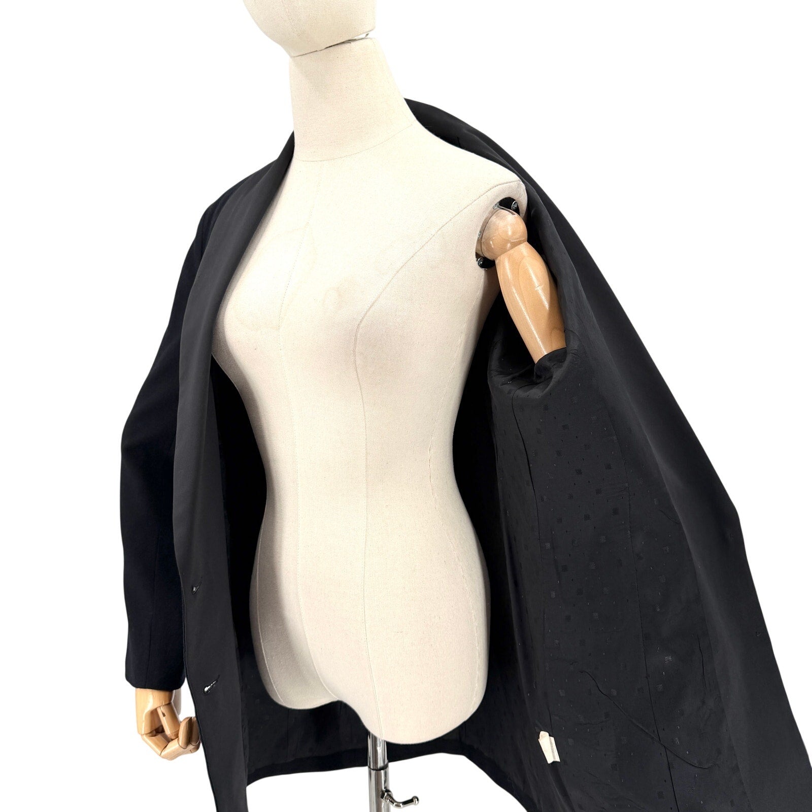 Vintage 80s David Eliot Black 100% Wool Oversized Satin Lapel Tuxedo Blazer