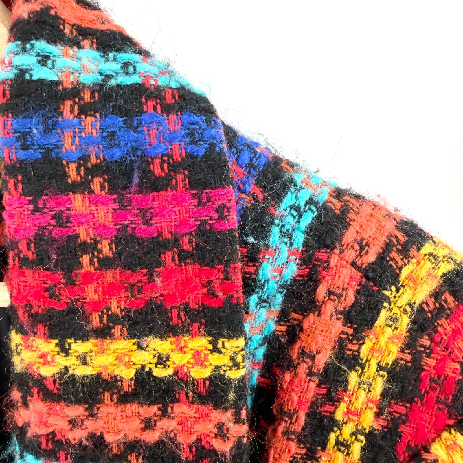 Vintage 90s Cedars Rainbow Tweed Oversized Blazer