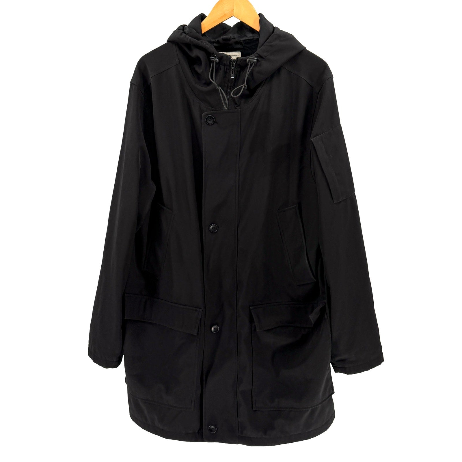 Wilke Rodriguez Black Hooded Satin Lined Raincoat