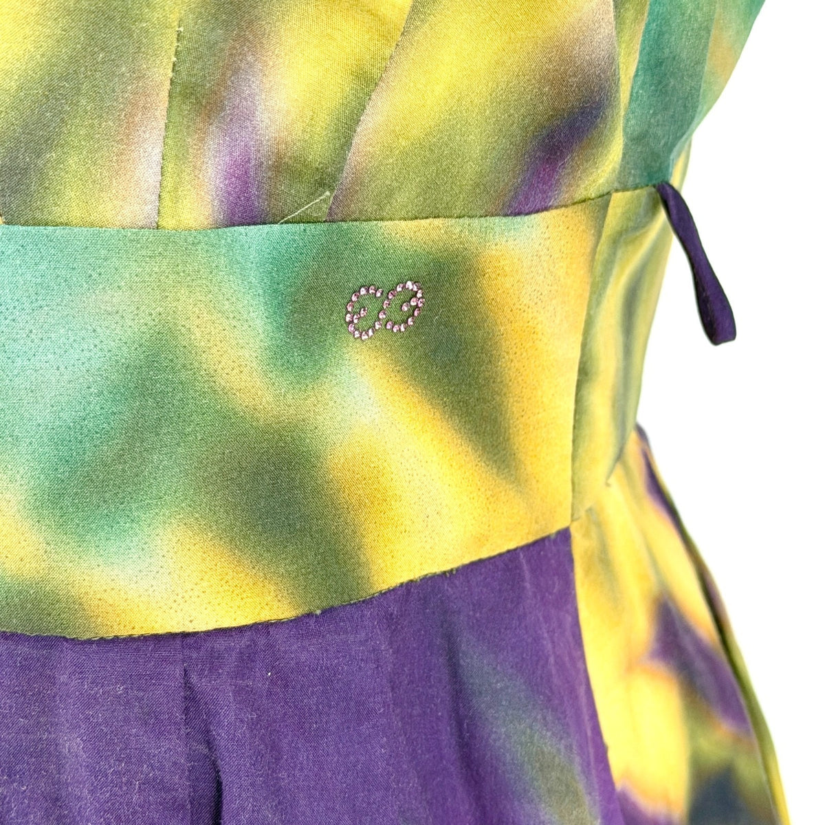 Vintage Y2K Escada Sport Green Purple Tie-Dye A-Line Dress