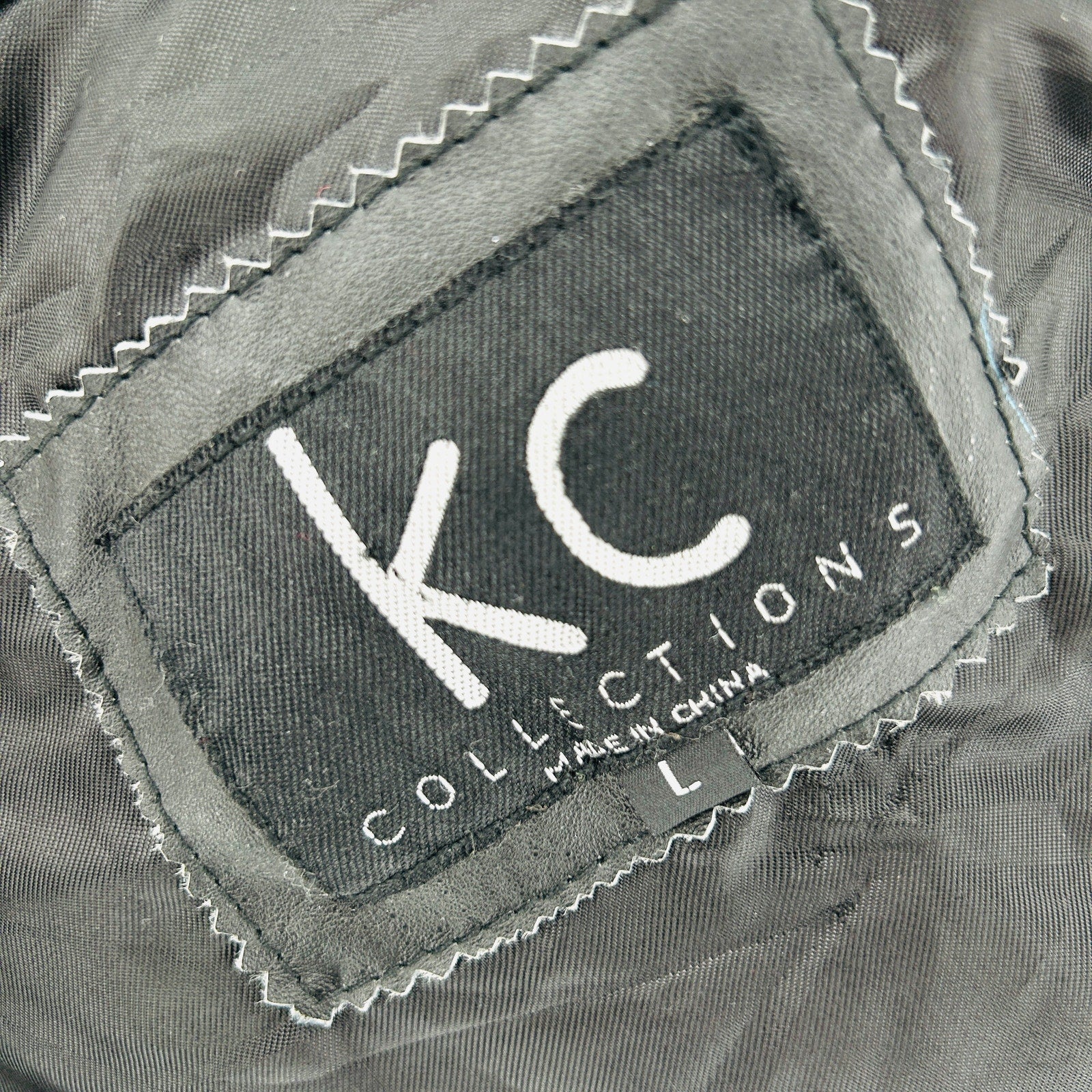 Vintage Y2K KC Collections Black Genuine Leather Faux Fur Trim Wrap Trench Coat
