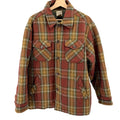 Vintage 90s Gap Brick Red Mustard Plaid Quilted Shacket