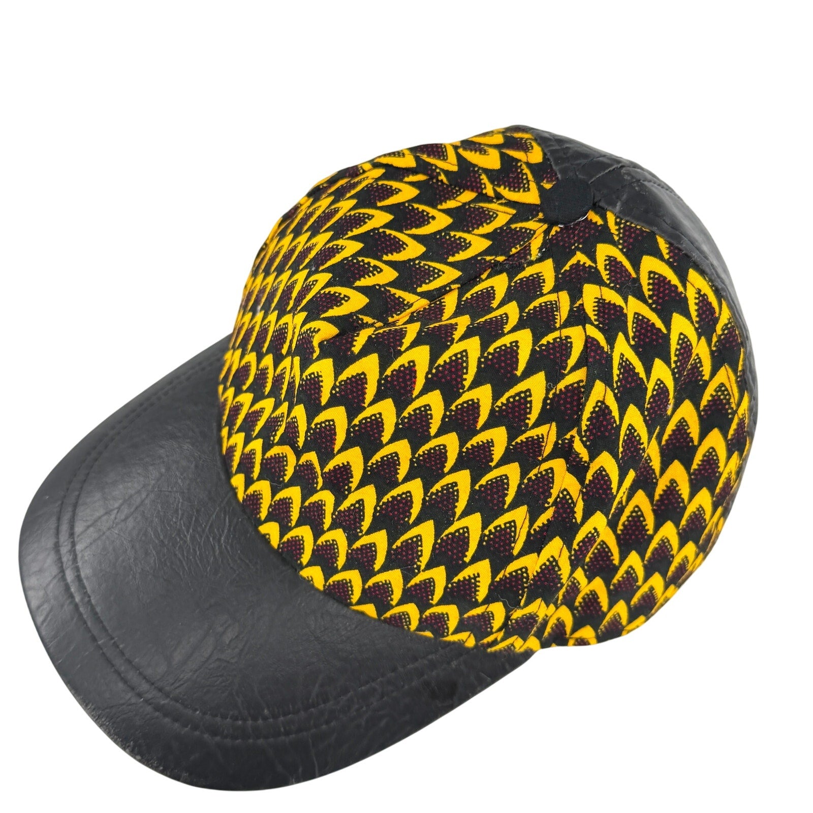 Yellow Black Ankara 100% Cotton Fabric Customized Baseball Cap