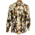 Vintage 90s Gotcha Covered Khaki 100% Cotton Safari Animal Button Down Shirt