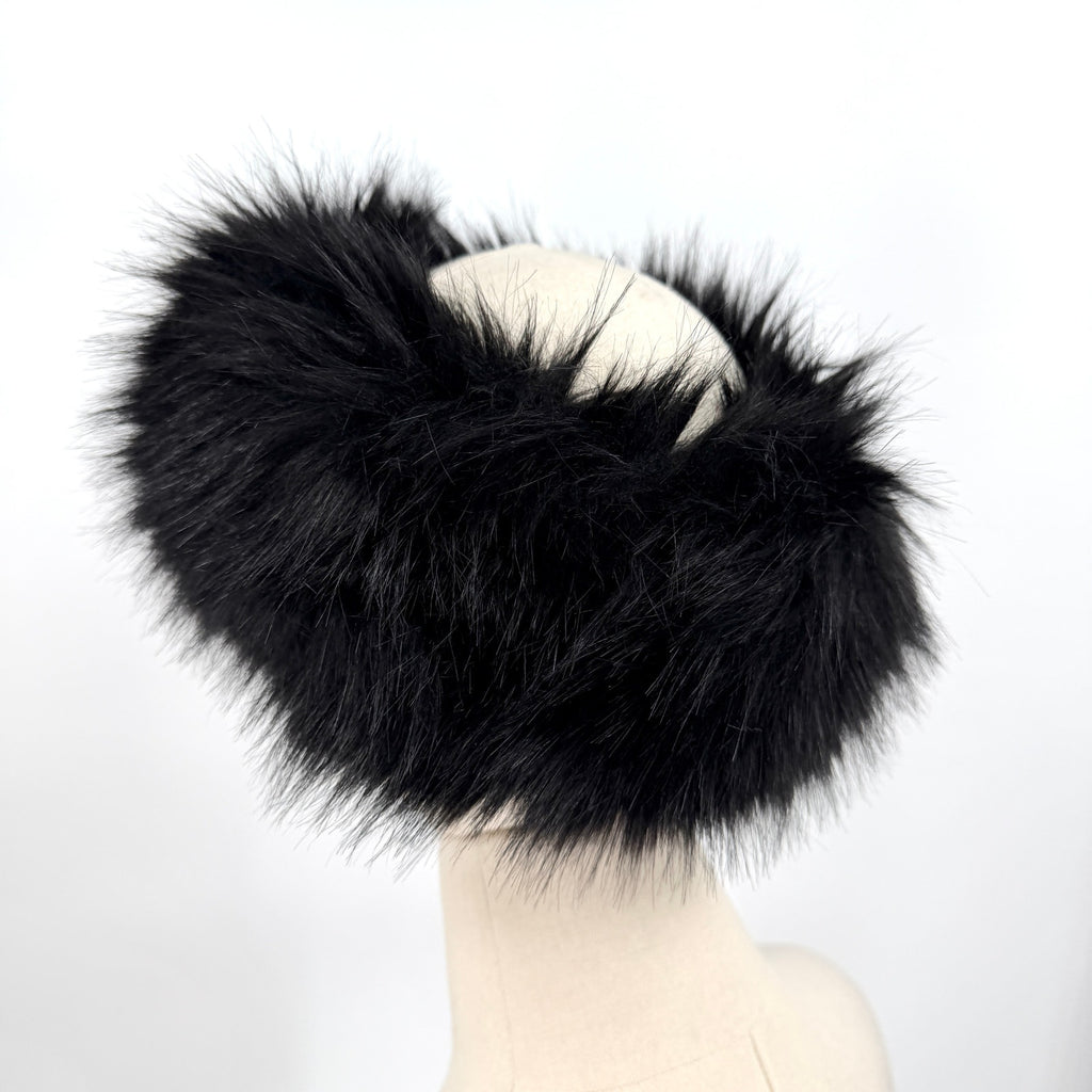 Black Faux Fur Cozy Winter Ski Headband