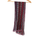 Vintage 80s Anne Klein Gray Maroon 100% Silk Floral Hand Rolled Scarf