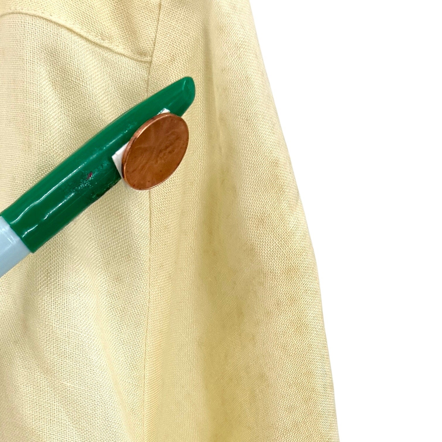 Vintage 90s Renato Collezione Pale Yellow Pintuck Guayabera Cuban Shirt