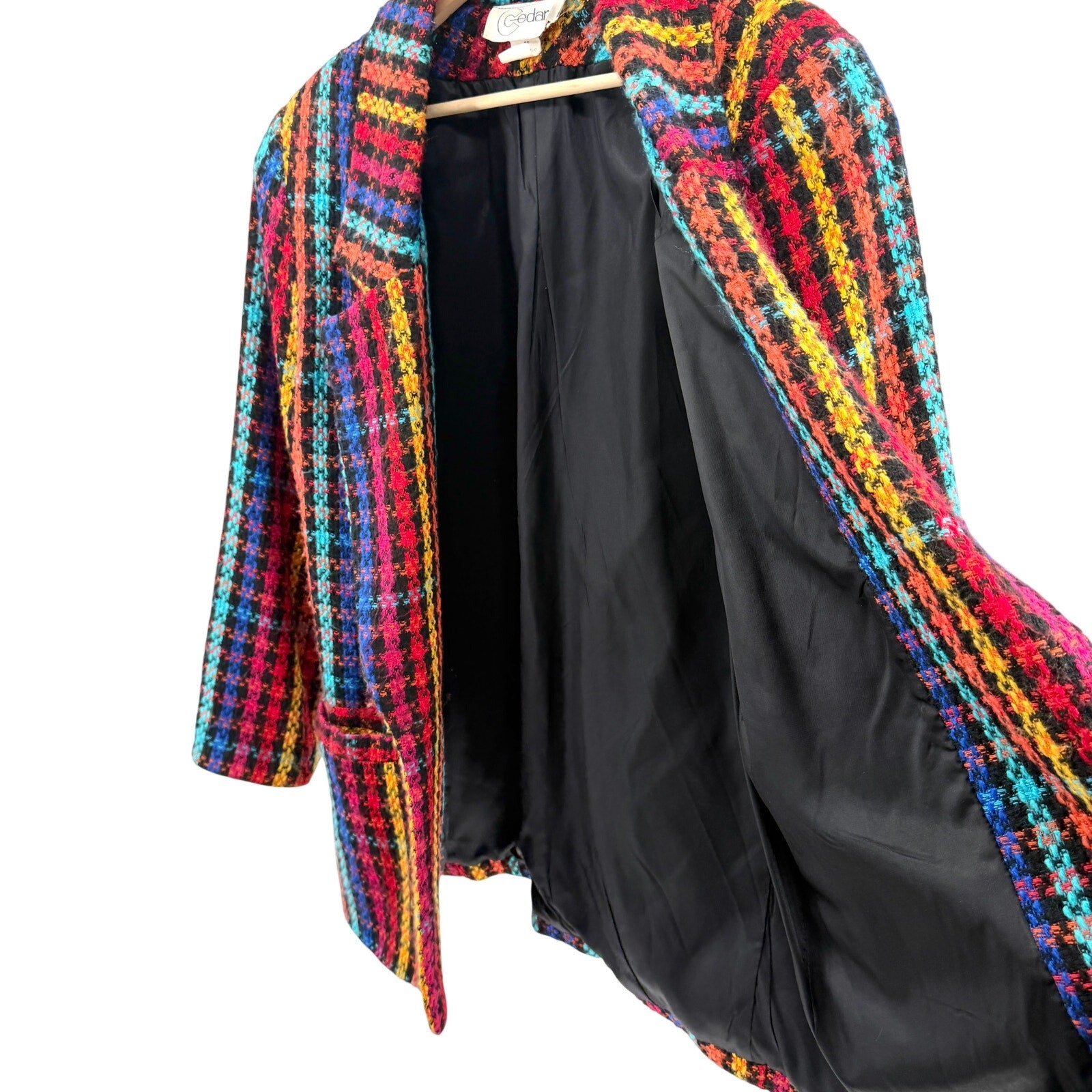 Vintage 90s Cedars Rainbow Tweed Oversized Blazer