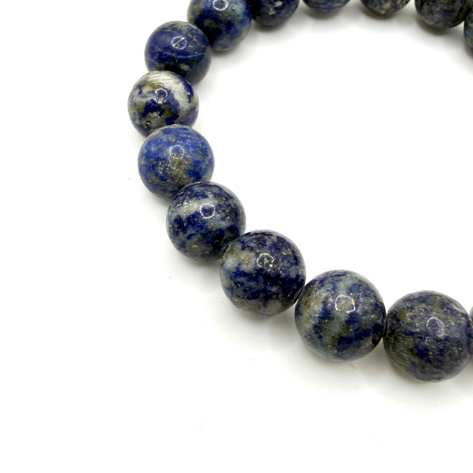 Vintage 90s Handmade Blue Lapis Lazuli Stretch Beaded Statement Bracelet