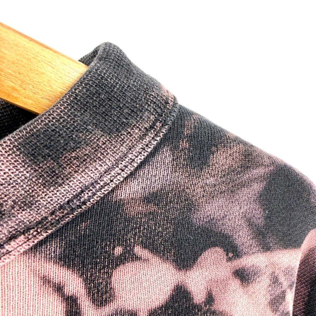 Adidas Black Pink Bleach Splatter Crop Sweatshirt